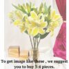 Lily Artificial Flower Sticks - Yellow (3 Heads) for Home Decor