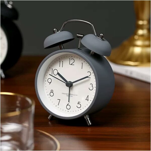 Vintage Twin Bell Alarm Clock with Night Light - Extra Loud - Image 3