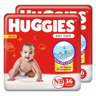 Adjustable Tape Style Diapers for Newborns - 72 Pack