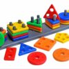 Montessori Learning Blocks for Toddlers - 20 Colorful Shapes