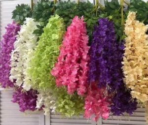 Pack of 6 Multicolor Artificial Wisteria Vine for Decor