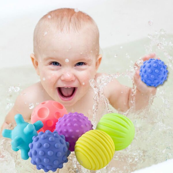 Sensory Balls Toy Pack of 6 - Soft Silicone for Infants - Image 4