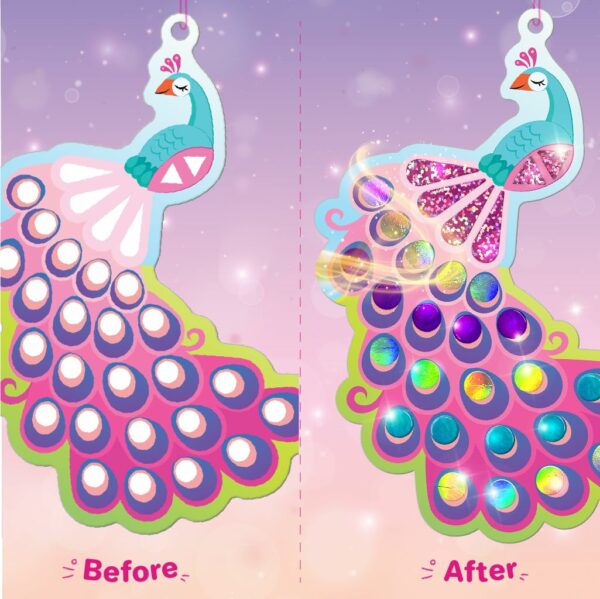 Mirror Mosaic Butterfly & Peacock Craft Kit - 450+ Stickers - Image 3