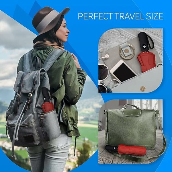 UV Protection Folding Umbrella | Auto Open Close | Windproof Travel Umbrella - Image 3