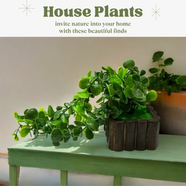 Pack of 3 Hanging Artificial Foliage Vine Plants - 28cm Green - Image 4