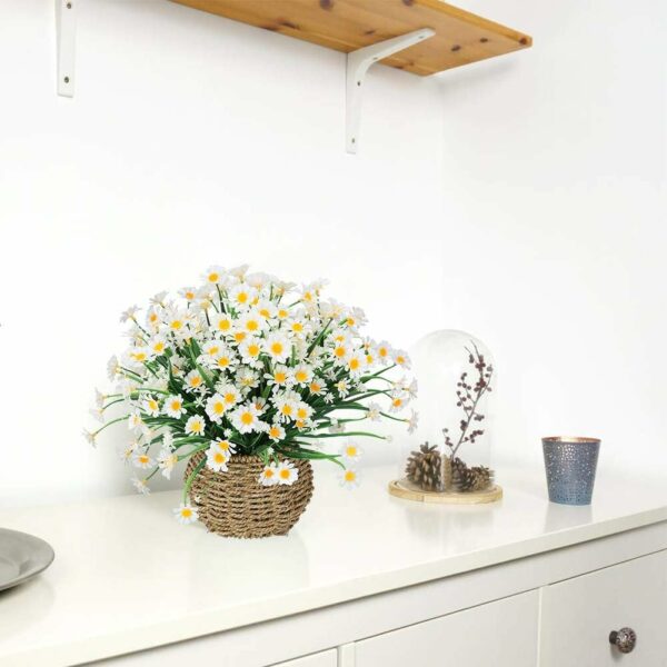 Outdoor Artificial Daisies - UV Resistant Faux Plants Set of 2 - Image 4