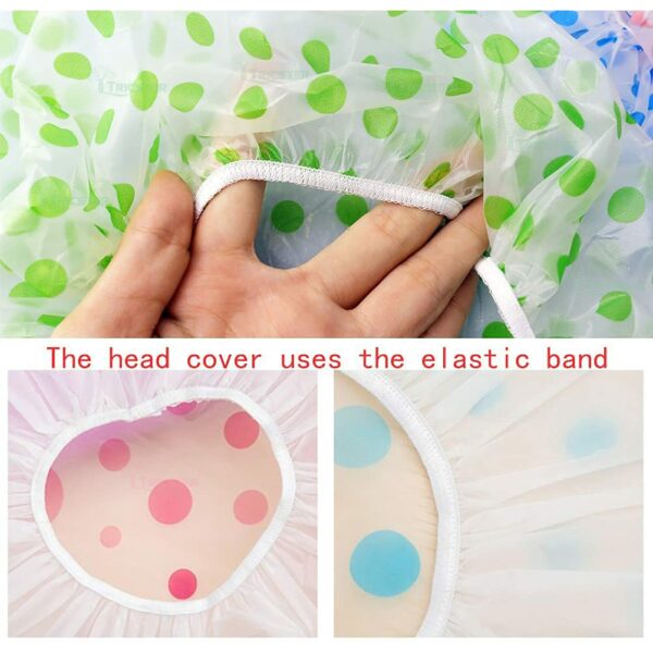 Set of 6 Reusable Waterproof Shower Caps for Women - Free Size - Image 6