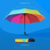 3 Fold Travel Umbrella with Auto Open/Close - Windproof Design