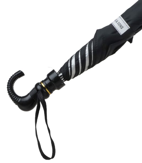 RICO Black Silver 2 Fold Polyester Umbrella - Hand Wash Only - Image 4