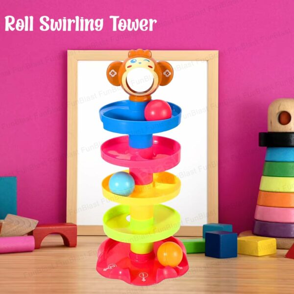 Multicolor 5-Tier Ball Ramp Toy for Babies and Toddlers - Image 6