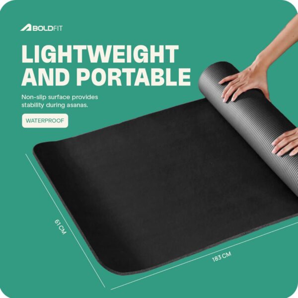 Extra Thick NBR Yoga Mat with Carrying Strap - Anti Slip - Image 4