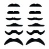 12x Self Adhesive Mustache Set for Parties and Costumes