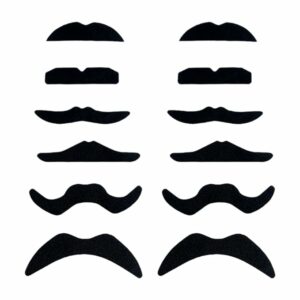 12x Self Adhesive Mustache Set for Parties and Costumes