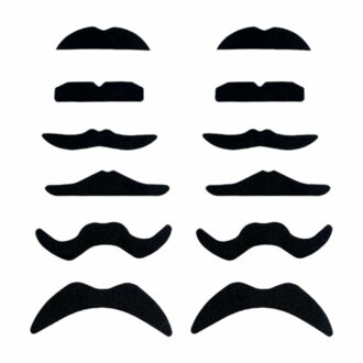 12x Self Adhesive Mustache Set for Parties and Costumes
