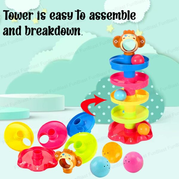 Multicolor 5-Tier Ball Ramp Toy for Babies and Toddlers - Image 2