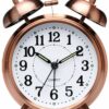Vintage Table Alarm Clock with Night LED Light - Copper