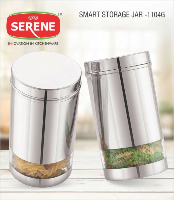 Airtight Stainless Steel Storage Canisters - Set of 2 (1200 ML) - Image 2