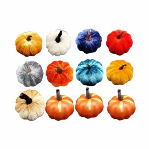 12Pcs Mini Artificial Pumpkin Decorations for Autumn & Halloween