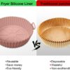 Round Silicone Air Fryer Liners - Nonstick & Reusable, 8 inch, Pack of 2