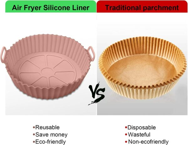 Round Silicone Air Fryer Liners - Nonstick & Reusable, 8 inch, Pack of 2 - Image 5