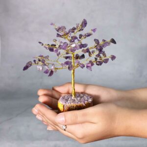 Amethyst Crystal Tree - 100 Beads, Feng Shui Decor, 4 Inch