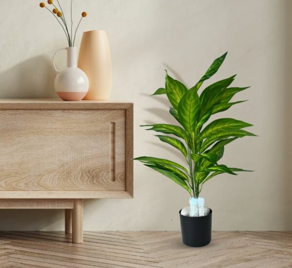 Multicolor Artificial Monstera Plant - 30" Tall with Pot - Image 3
