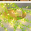 3 Meter Leaf Curtain Lights with Warm White LED - Artificial Willow Vines for Home & Event Decoration