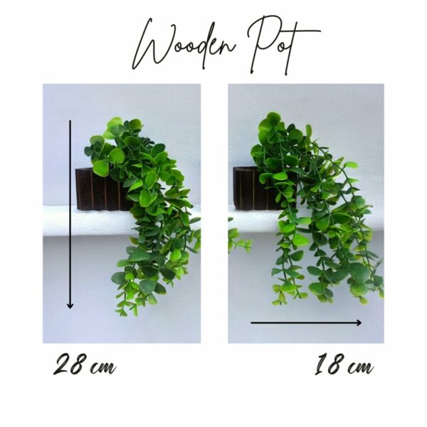 Pack of 3 Hanging Artificial Foliage Vine Plants - 28cm Green - Image 3