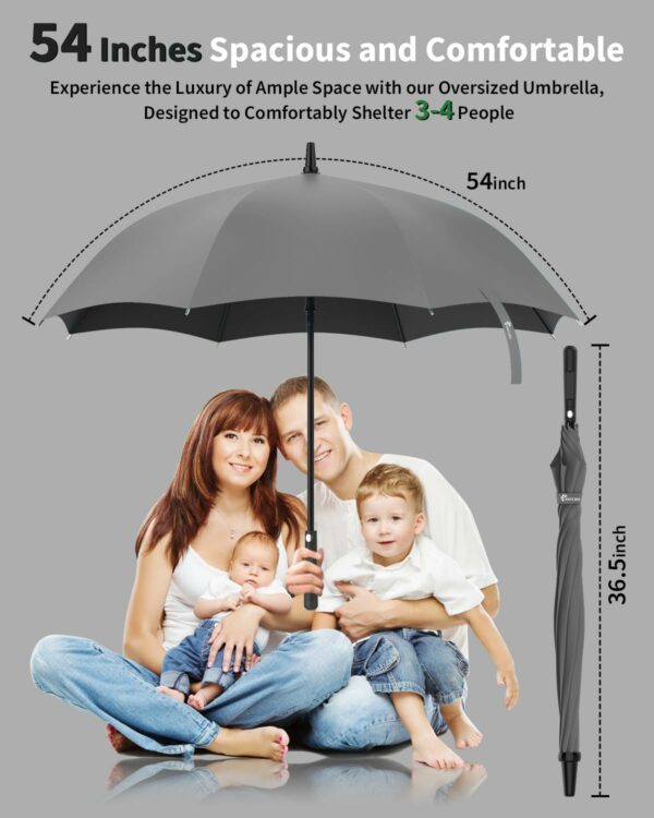 280T High-Density Fabric 54 Inch Auto Open Golf Umbrella - Windproof & Waterproof - Image 4
