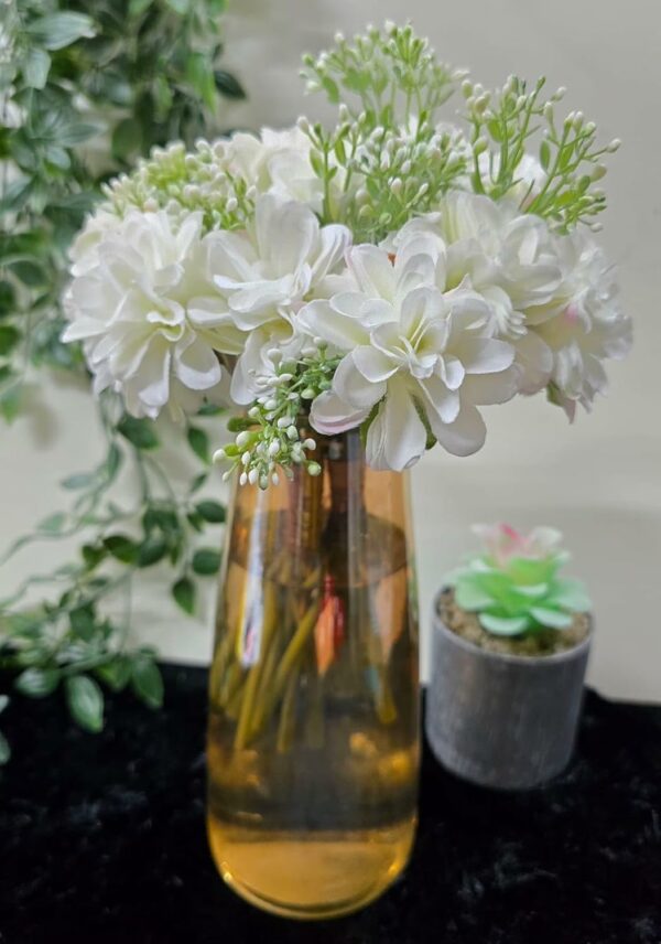 Artificial Dahlia Flower Bunch for Home & Event Decor - White - Image 5