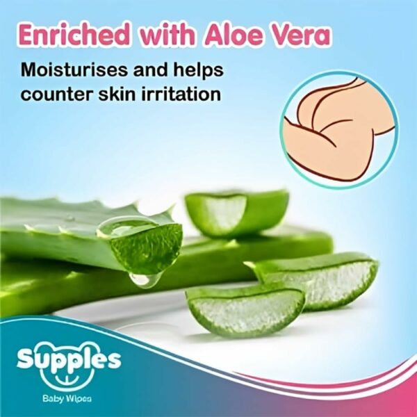 Baby Wet Wipes - 432 Count, Aloe Vera & Vitamin E, Alcohol-Free - Image 3