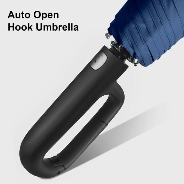 Folding Windproof Umbrella with Carabiner Handle - 40-Inch - Image 6