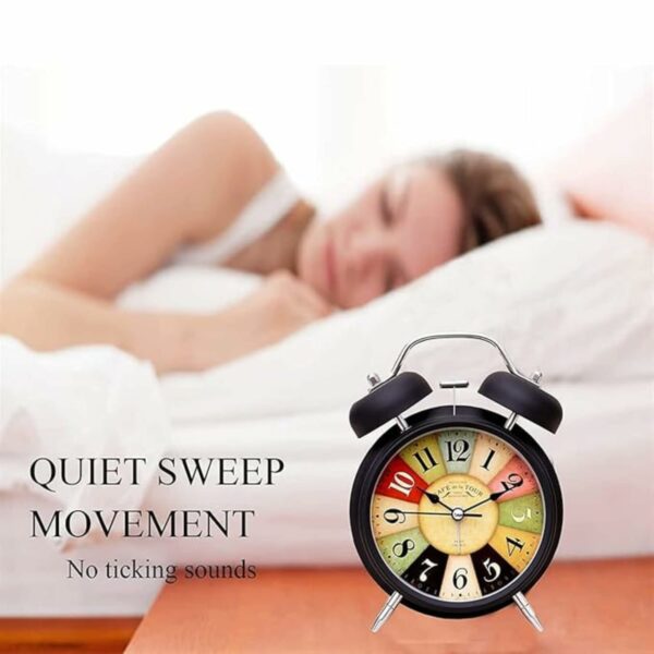 Retro Twin Bell Alarm Clock with Backlight for Heavy Sleepers - Image 3