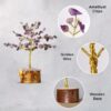 Amethyst Crystal Tree - 100 Beads Feng Shui Gemstone Decor