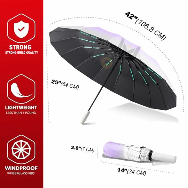 Windproof Travel Umbrella - Auto Open Close, Compact & Durable - Image 4