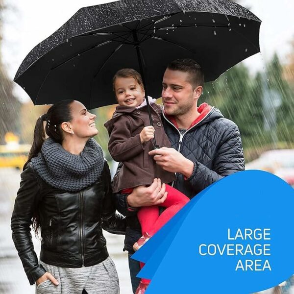 Windproof Travel Umbrella for Men, Women & Kids - 10 Fiberglass Ribs - Image 4