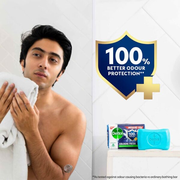 Cologne Fresh Bathing Soap Bar - 150g Pack of 4 for Men - Image 2