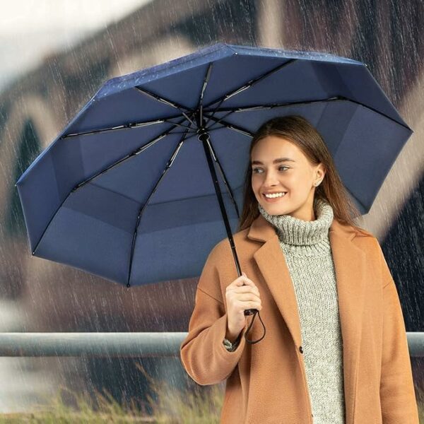 Compact Windproof Travel Umbrella - Automatic & Stylish - Image 2