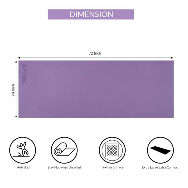 4mm Anti-Slip Eco-Friendly Yoga Mat with Strap - Purple - Image 3
