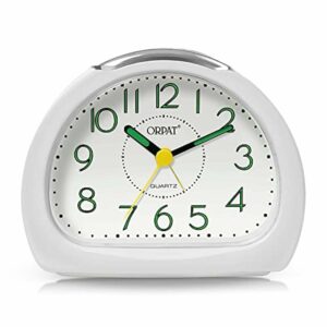 Small Analog Alarm Clock with Snooze & Light Feature - 140x114x74 mm