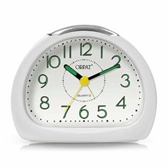 Small Analog Alarm Clock with Snooze & Light Feature - 140x114x74 mm