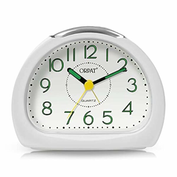 Small Analog Alarm Clock with Snooze & Light Feature - 140x114x74 mm