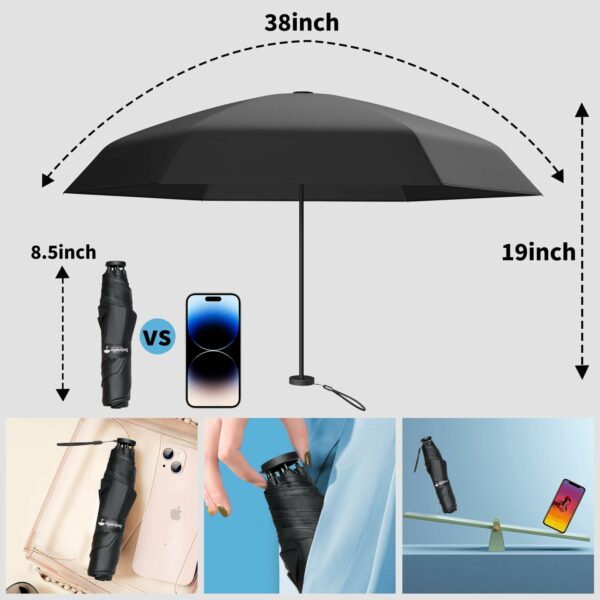 Compact 5-Fold Travel Umbrella for All Weather - UPF 50+ - Image 3