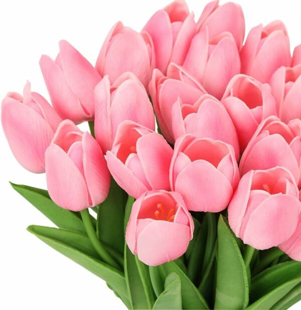 5 Pcs Artificial Tulip Flowers Bunches for Home Decoration - Pink - Image 6