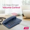Beetel G10 Corded Landline Phone with Ringer LED & Volume Control