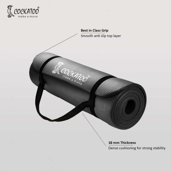 15mm Thick NBR Yoga Mat - Anti Slip, Lightweight, with Strap - Image 2