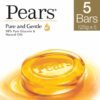 Pears Pure & Gentle Soap Bar - Buy 4 Get 1 Free - Glycerin Moisturizer