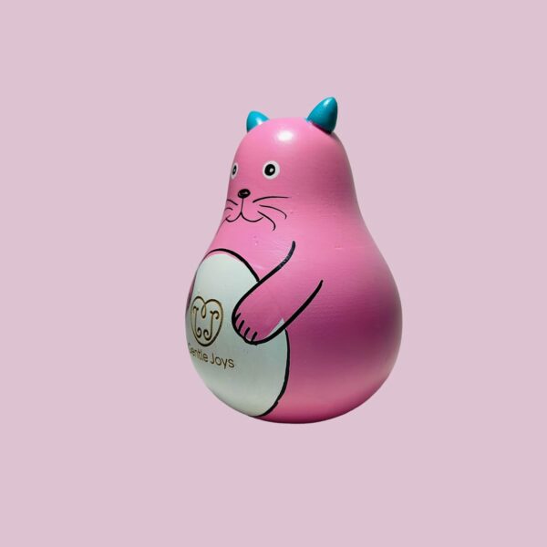 Premium Wooden Roly Poly Cat Toy for Babies & Toddlers - Image 2