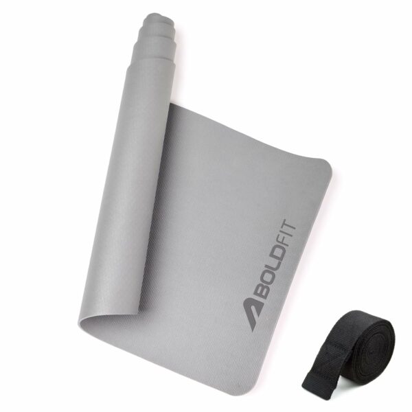 Comfortable 5mm Anti-Slip Yoga Mat for Home & Gym - Grey