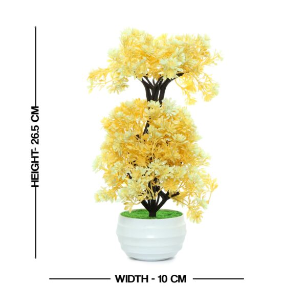 Artificial Topiary Plant with White Pot - 26.5 cm, Yellow - Image 2